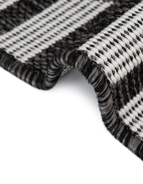 Black and White 5' 3 x 8' Outdoor Modern Rectangle Area Rug Weather Resistant for Patio, Deck, Terrace, Balcony, Porch 100% Polypropylene Modern Outside Carpet for Sale at Rug Engine