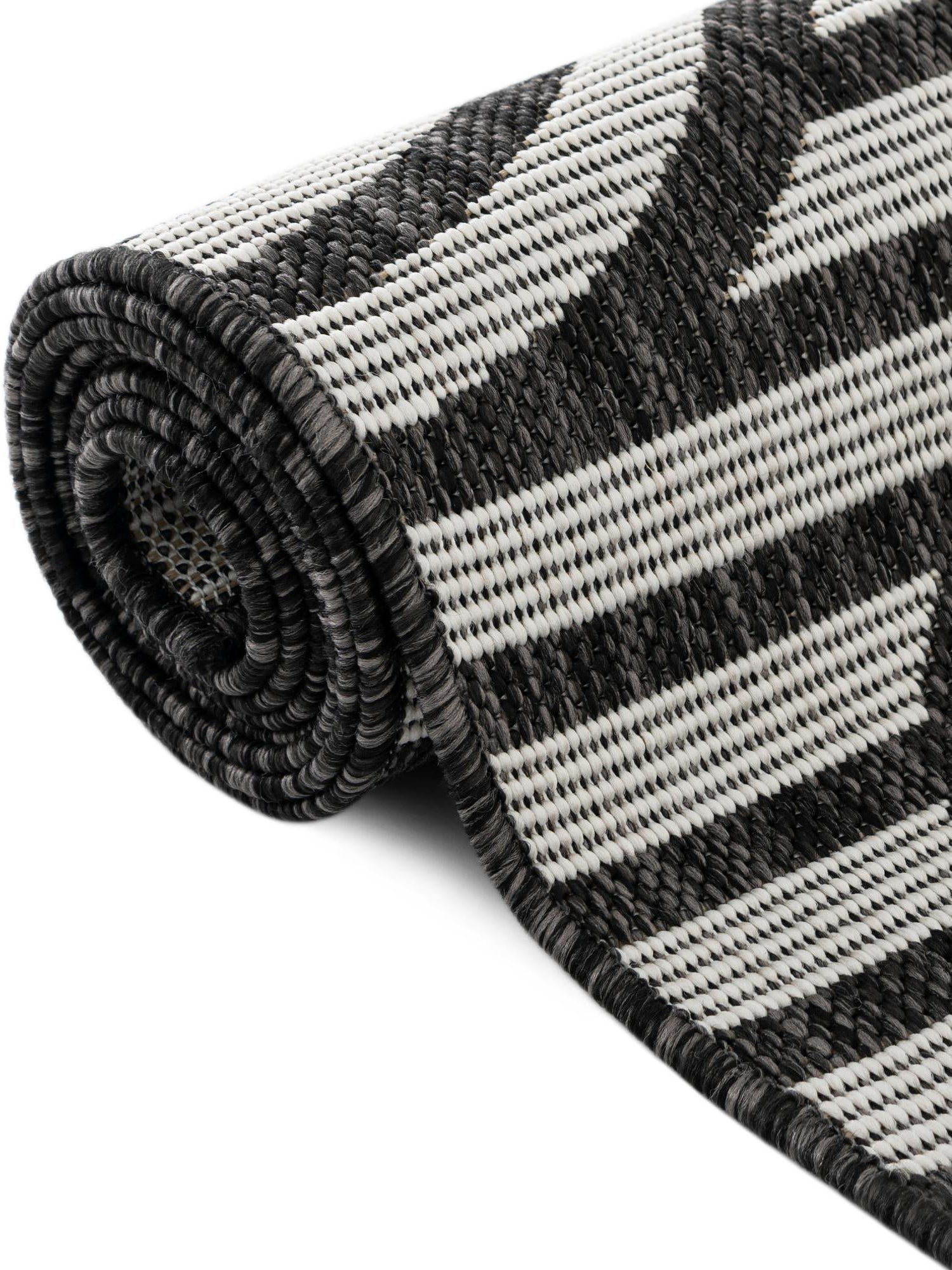 Black and White 5' 3 x 8' Outdoor Modern Rectangle Area Rug Weather Resistant for Patio, Deck, Terrace, Balcony, Porch 100% Polypropylene Modern Outside Carpet for Sale at Rug Engine