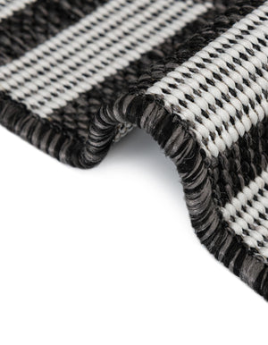 Black and White 6' 1 x 6' 1 Outdoor Modern Round Area Rug Weather Resistant for Patio, Deck, Terrace, Balcony, Porch 100% Polypropylene Modern Outside Carpet for Sale at Rug Engine