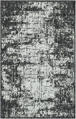 Black and White 2' x 3' 1 Outdoor Modern Rectangle Area Rug Weather Resistant for Patio, Deck, Terrace, Balcony, Porch 100% Polypropylene Modern Outside Carpet for Sale at Rug Engine
