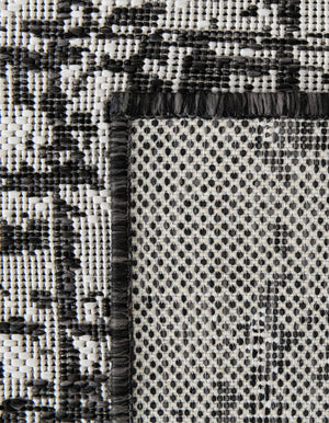 Black and White 4' 1 x 6' 1 Outdoor Modern Rectangle Area Rug Weather Resistant for Patio, Deck, Terrace, Balcony, Porch 100% Polypropylene Modern Outside Carpet for Sale at Rug Engine