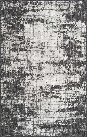 Black and White 5' 3 x 8' Outdoor Modern Rectangle Rug