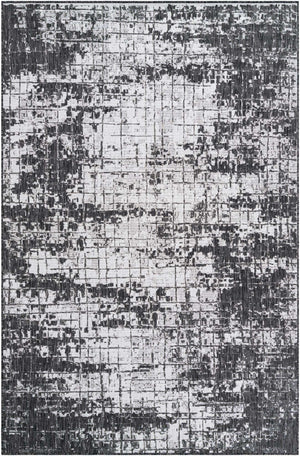 Black and White 6' 1 x 9' Outdoor Modern Rectangle Area Rug Weather Resistant for Patio, Deck, Terrace, Balcony, Porch 100% Polypropylene Modern Outside Carpet for Sale at Rug Engine