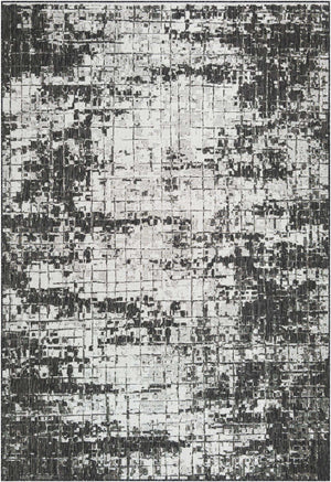 Black and White 7' 1 x 10' Outdoor Modern Rectangle Area Rug Weather Resistant for Patio, Deck, Terrace, Balcony, Porch 100% Polypropylene Modern Outside Carpet for Sale at Rug Engine