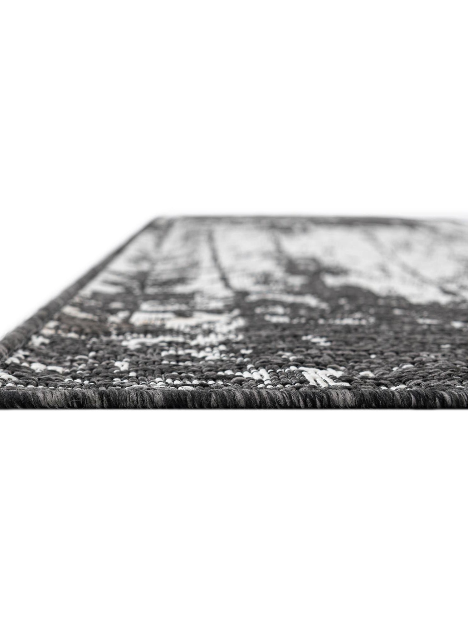 Black and White 12' x 12' Outdoor Modern Square Area Rug Weather Resistant for Patio, Deck, Terrace, Balcony, Porch 100% Polypropylene Modern Outside Carpet for Sale at Rug Engine