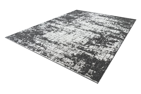 Black and White 9' x 12' Outdoor Modern Rectangle Area Rug Weather Resistant for Patio, Deck, Terrace, Balcony, Porch 100% Polypropylene Modern Outside Carpet for Sale at Rug Engine