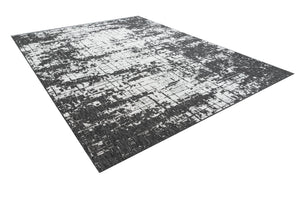 Black and White 9' x 12' Outdoor Modern Rectangle Area Rug Weather Resistant for Patio, Deck, Terrace, Balcony, Porch 100% Polypropylene Modern Outside Carpet for Sale at Rug Engine
