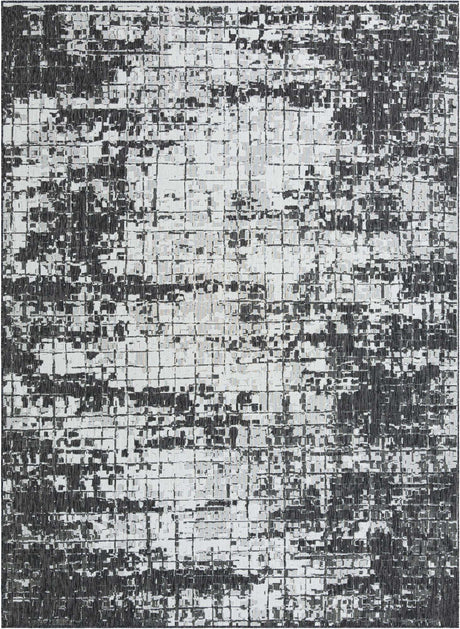 Black and White 9' x 12' Outdoor Modern Rectangle Area Rug Weather Resistant for Patio, Deck, Terrace, Balcony, Porch 100% Polypropylene Modern Outside Carpet for Sale at Rug Engine