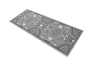White and Black 2' x 5' 3 Outdoor Traditional Runner Area Rug Weather Resistant for Patio, Deck, Terrace, Balcony, Porch Classical Design Outside Carpet for Sale at Rug Engine