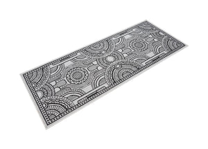 White and Black 2' x 5' 3 Outdoor Traditional Runner Area Rug Weather Resistant for Patio, Deck, Terrace, Balcony, Porch Classical Design Outside Carpet for Sale at Rug Engine