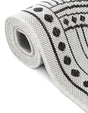 White and Black 3' 1 x 3' 1 Outdoor Traditional Round Area Rug Weather Resistant for Patio, Deck, Terrace, Balcony, Porch Classical Design Outside Carpet for Sale at Rug Engine