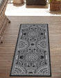 Black and White 2' x 6' 1 Outdoor Traditional Runner Area Rug Weather Resistant for Patio, Deck, Terrace, Balcony, Porch Classical Design Outside Carpet for Sale at Rug Engine