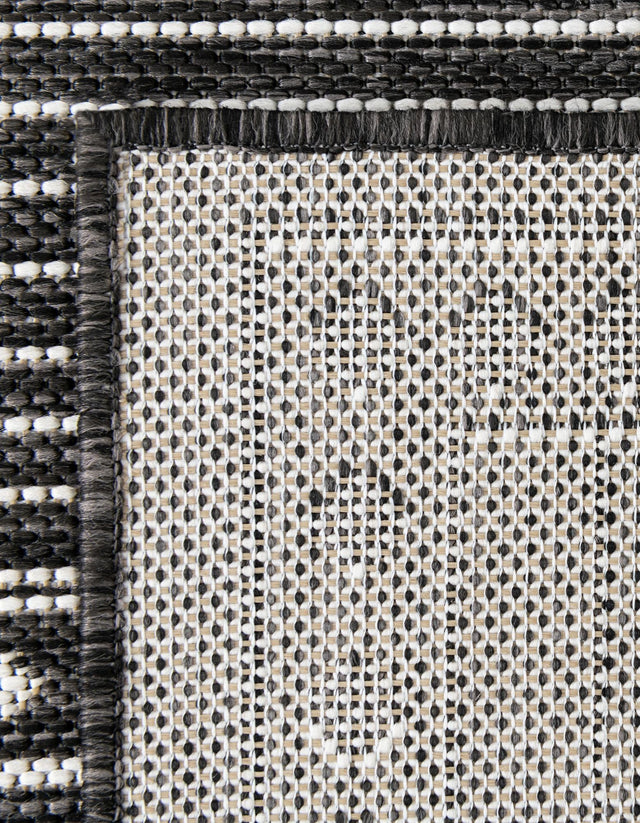 Black and White 10' x 10' Outdoor Traditional Square Area Rug Weather Resistant for Patio, Deck, Terrace, Balcony, Porch Classical Design Outside Carpet for Sale at Rug Engine