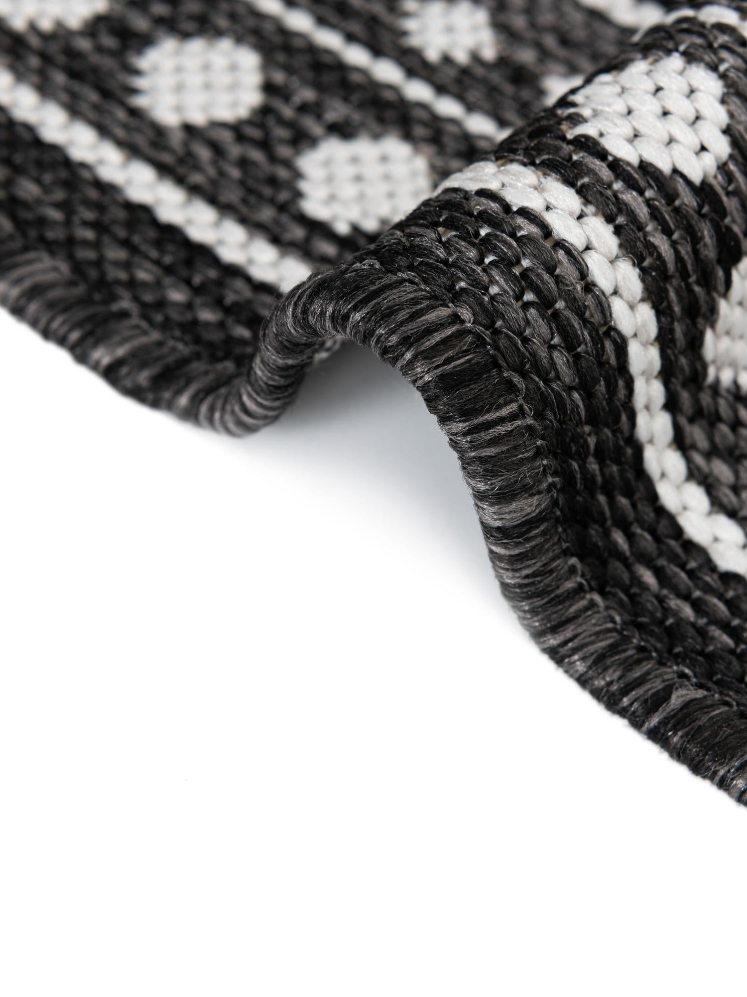 Black and White 7' 10 x 7' 10 Outdoor Traditional Square Area Rug Weather Resistant for Patio, Deck, Terrace, Balcony, Porch Classical Design Outside Carpet for Sale at Rug Engine