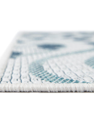 Blue 7' 1 x 10' Outdoor Coastal Rectangle Area Rug Weather Resistant for Patio, Deck, Terrace, Balcony, Porch 100% Polypropylene Coastal Decor Carpet for Sale at Rug Engine