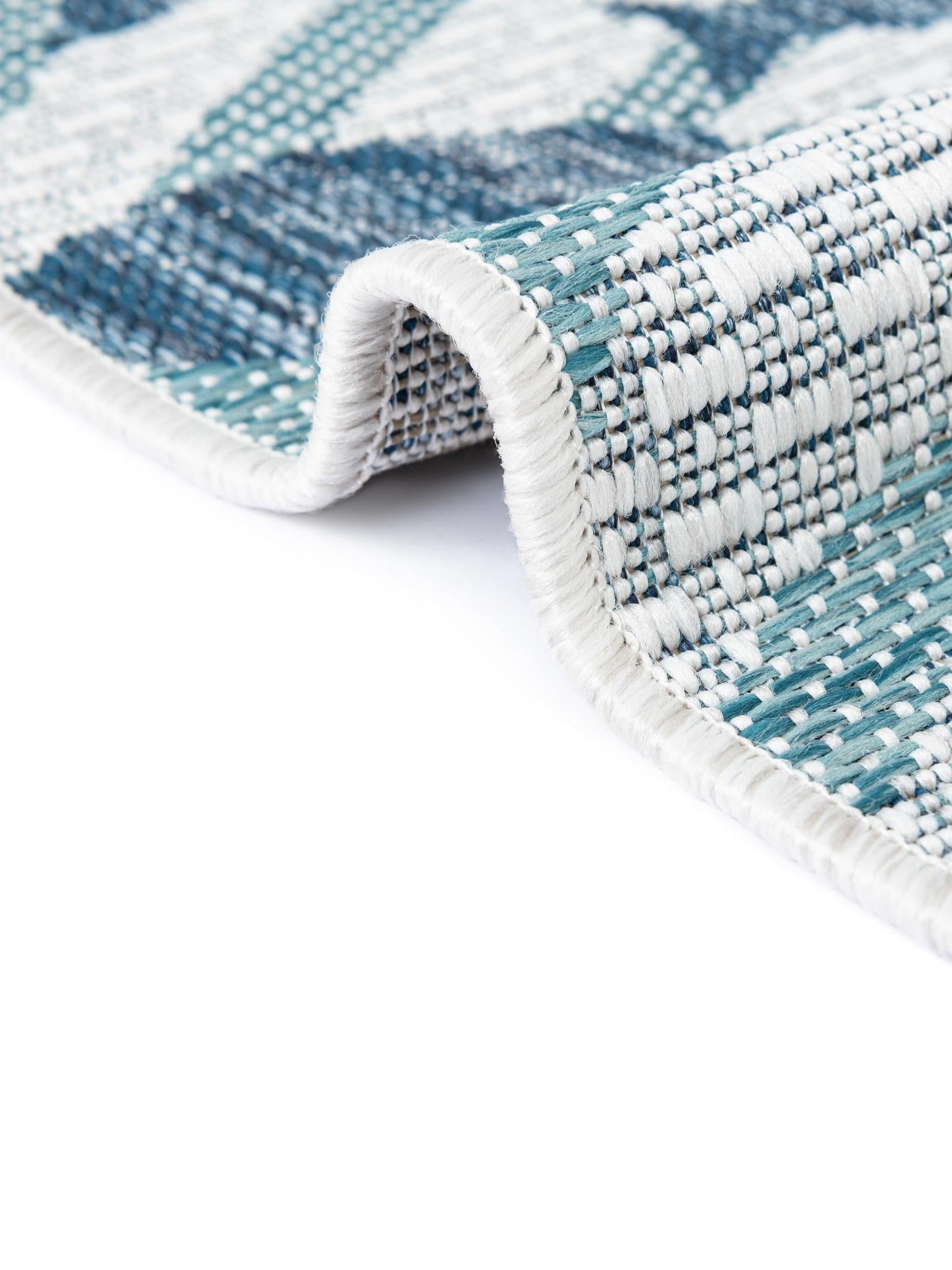 Blue 7' 1 x 10' Outdoor Coastal Rectangle Area Rug Weather Resistant for Patio, Deck, Terrace, Balcony, Porch 100% Polypropylene Coastal Decor Carpet for Sale at Rug Engine