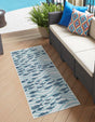 Blue 2' x 5' 3 Outdoor Coastal Runner Area Rug Weather Resistant for Patio, Deck, Terrace, Balcony, Porch 100% Polypropylene Coastal Decor Carpet for Sale at Rug Engine