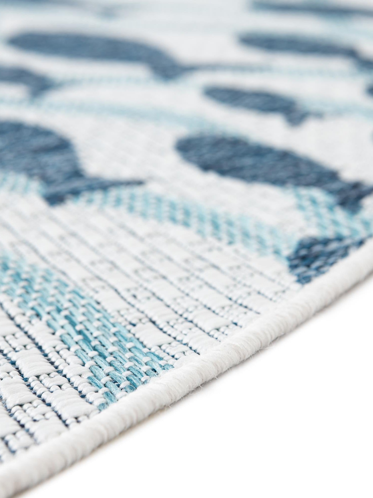 Blue 6' 1 x 6' 1 Outdoor Coastal Round Area Rug Weather Resistant for Patio, Deck, Terrace, Balcony, Porch 100% Polypropylene Coastal Decor Carpet for Sale at Rug Engine