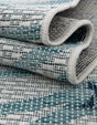 Blue 5' 3 x 5' 3 Outdoor Coastal Round Area Rug Weather Resistant for Patio, Deck, Terrace, Balcony, Porch 100% Polypropylene Coastal Decor Carpet for Sale at Rug Engine
