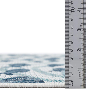 Blue 5' 3 x 5' 3 Outdoor Coastal Square Area Rug Weather Resistant for Patio, Deck, Terrace, Balcony, Porch 100% Polypropylene Coastal Decor Carpet for Sale at Rug Engine