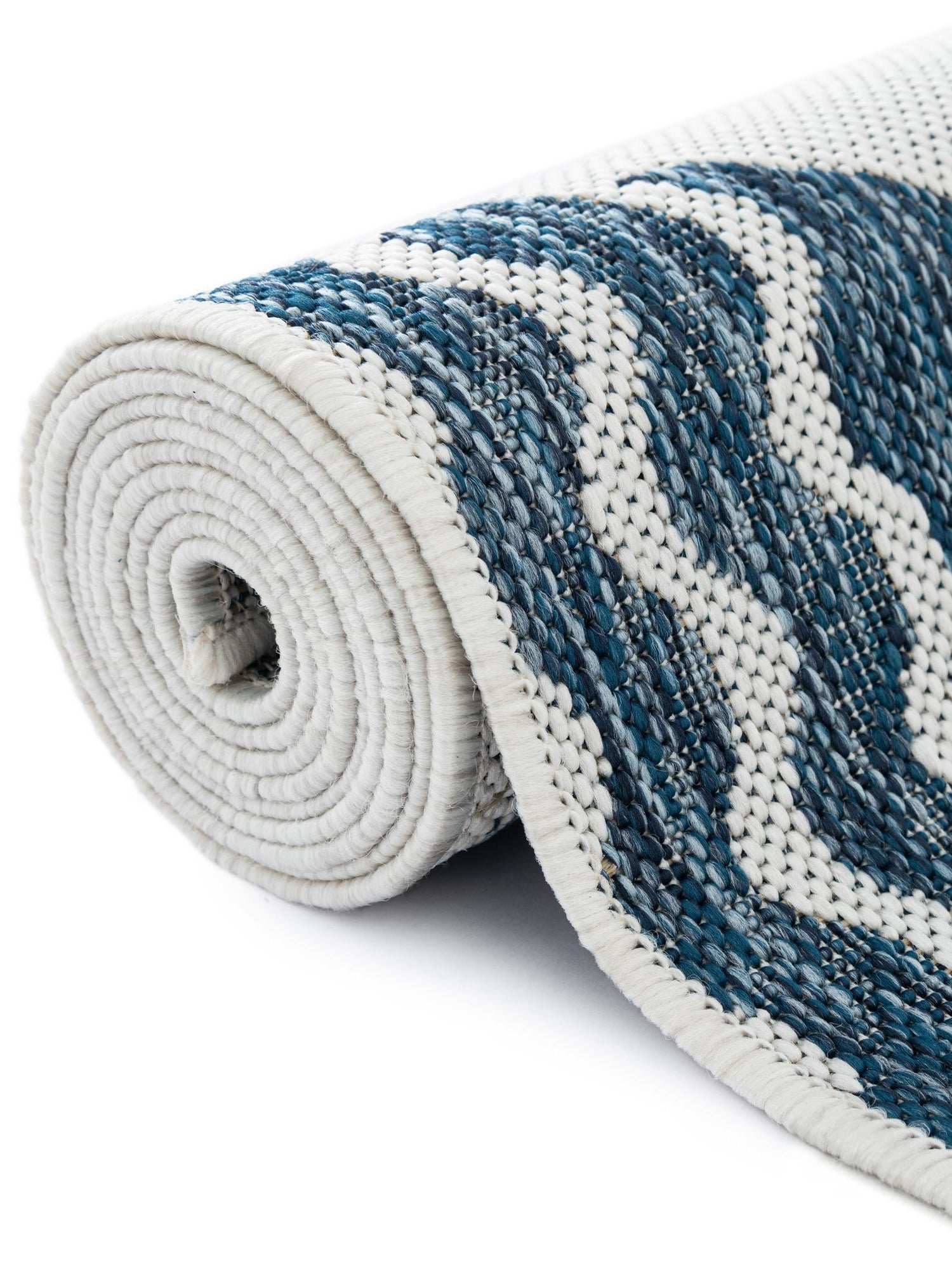 Navy Blue 7' 10 x 10' Outdoor Coastal Rectangle Area Rug Weather Resistant for Patio, Deck, Terrace, Balcony, Porch 100% Polypropylene Coastal Decor Carpet for Sale at Rug Engine