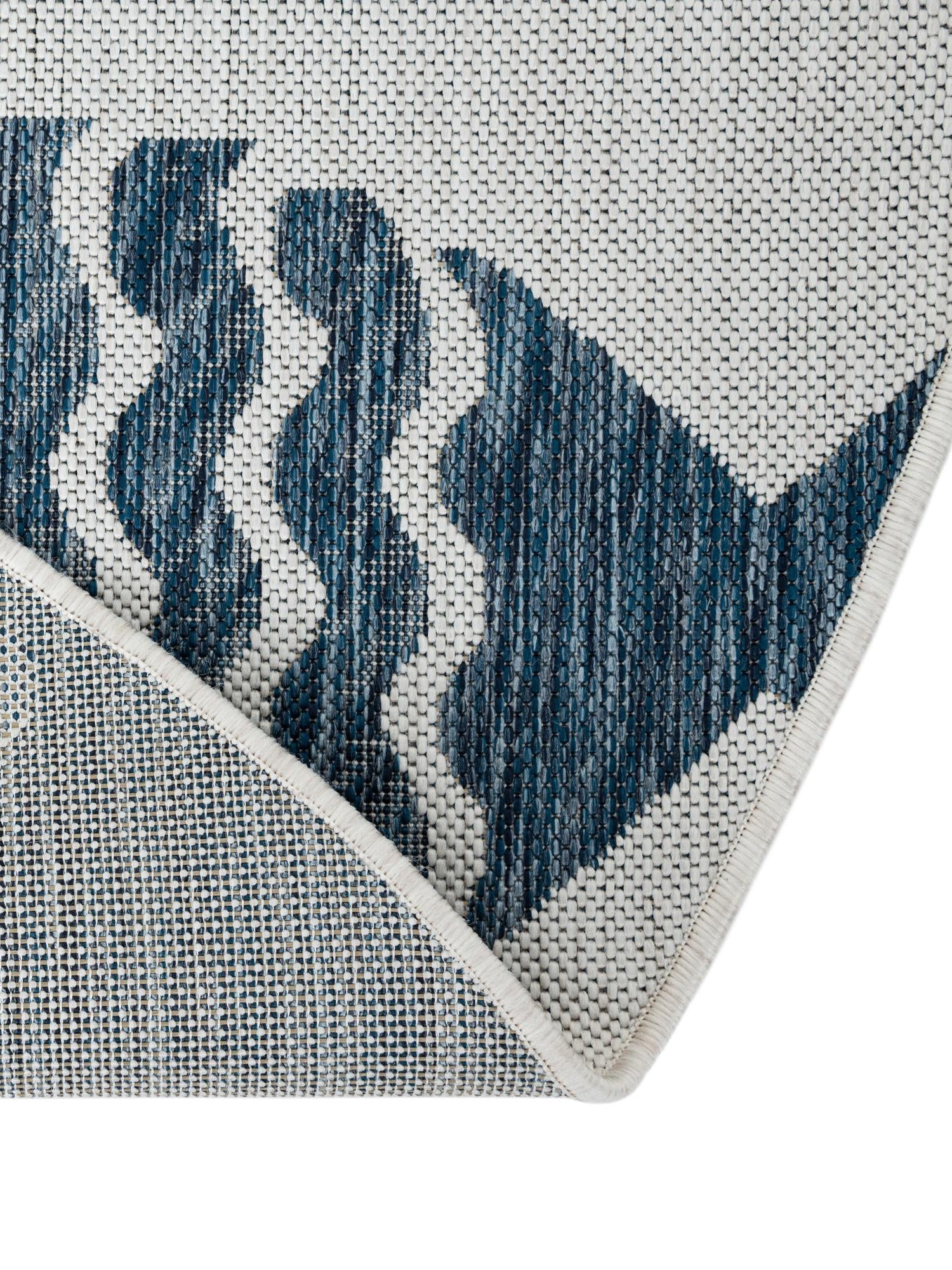 Navy Blue 3' 1 x 3' 1 Outdoor Coastal Round Area Rug Weather Resistant for Patio, Deck, Terrace, Balcony, Porch 100% Polypropylene Coastal Decor Carpet for Sale at Rug Engine