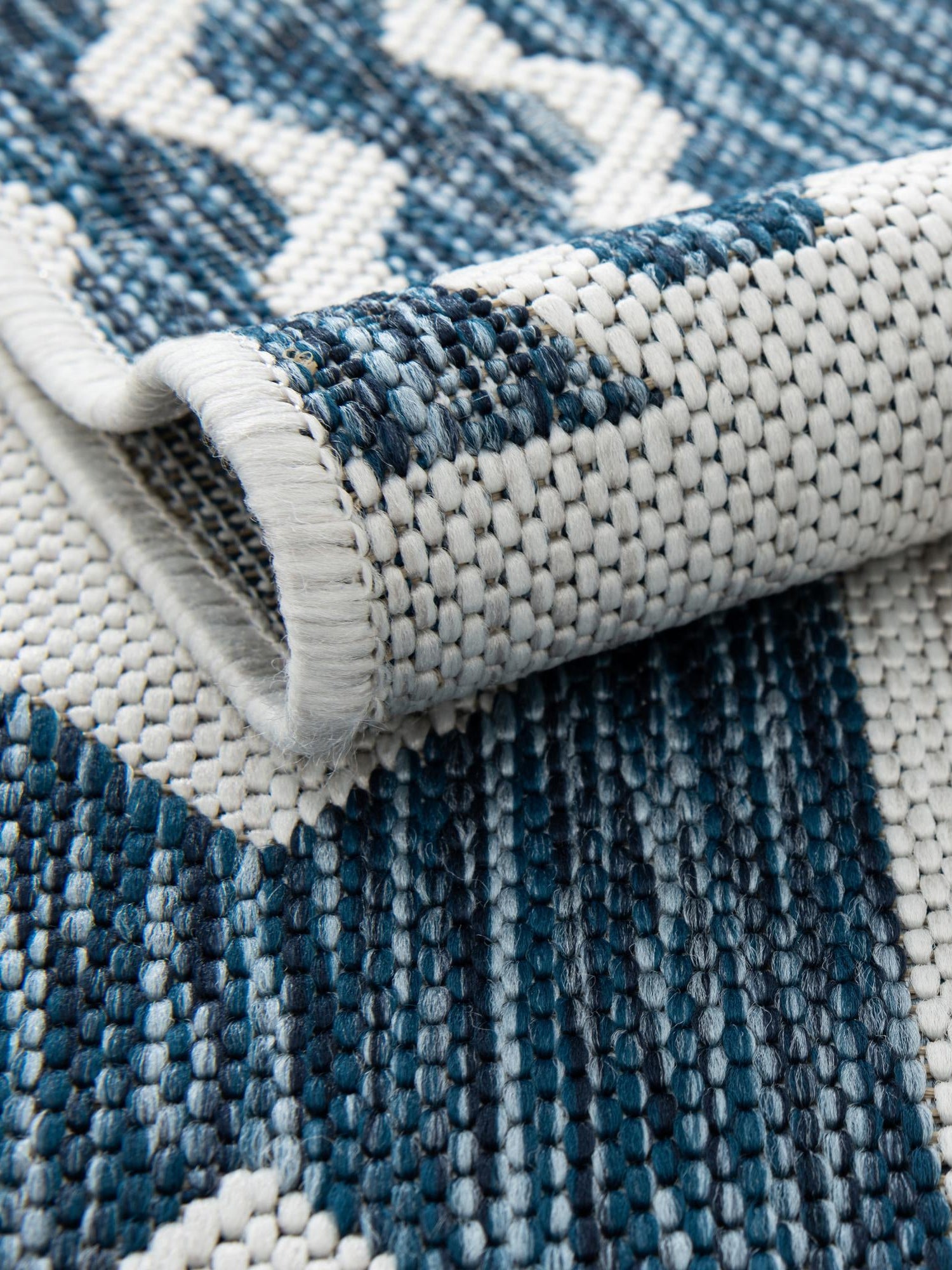 Navy Blue 2' 7 x 12' Outdoor Coastal Runner Area Rug Weather Resistant for Patio, Deck, Terrace, Balcony, Porch 100% Polypropylene Coastal Decor Carpet for Sale at Rug Engine