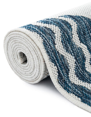 Navy Blue 2' x 5' 3 Outdoor Coastal Runner Area Rug Weather Resistant for Patio, Deck, Terrace, Balcony, Porch 100% Polypropylene Coastal Decor Carpet for Sale at Rug Engine