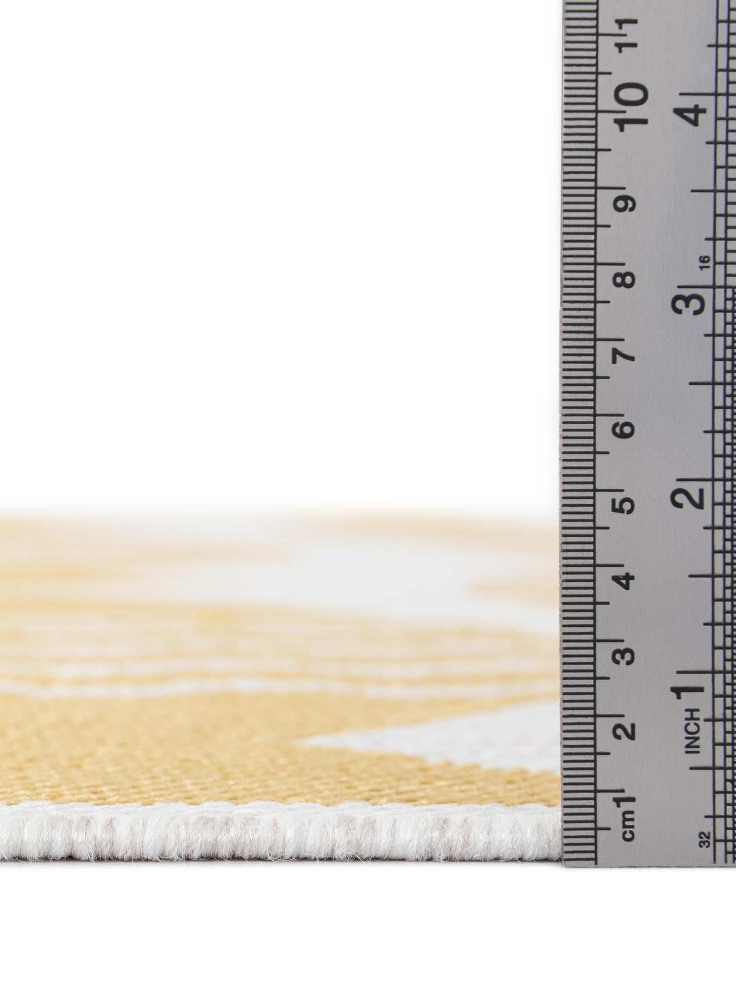 Yellow 4' 1 x 6' 1 Outdoor Coastal Rectangle Area Rug Weather Resistant for Patio, Deck, Terrace, Balcony, Porch 100% Polypropylene Coastal Decor Carpet for Sale at Rug Engine