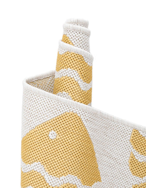 Yellow 6' 1 x 9' Outdoor Coastal Rectangle Area Rug Weather Resistant for Patio, Deck, Terrace, Balcony, Porch 100% Polypropylene Coastal Decor Carpet for Sale at Rug Engine