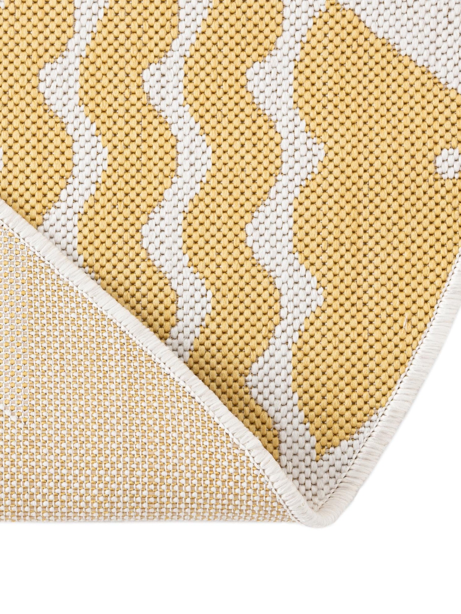Yellow 4' 1 x 4' 1 Outdoor Coastal Round Area Rug Weather Resistant for Patio, Deck, Terrace, Balcony, Porch 100% Polypropylene Coastal Decor Carpet for Sale at Rug Engine