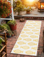 Yellow 2' x 5' 3 Outdoor Coastal Runner Area Rug Weather Resistant for Patio, Deck, Terrace, Balcony, Porch 100% Polypropylene Coastal Decor Carpet for Sale at Rug Engine