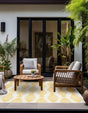 Yellow 10' x 10' Outdoor Coastal Square Rug