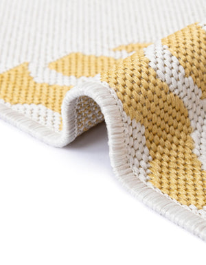 Yellow 10' x 10' Outdoor Coastal Square Rug