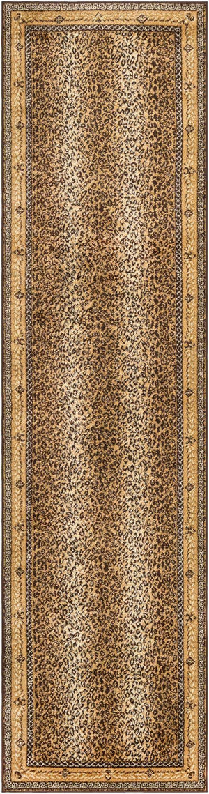Brown 2' 7 x 10' Wildlife Runner Area Rug Animal Print Safari Jungle Inspired Carpet for Unique Modern Interior Design for Sale at Rug Engine