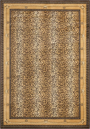 Brown 10' x 14' 1 Wildlife Rectangle Area Rug Animal Print Safari Jungle Inspired Carpet for Unique Modern Interior Design for Sale at Rug Engine