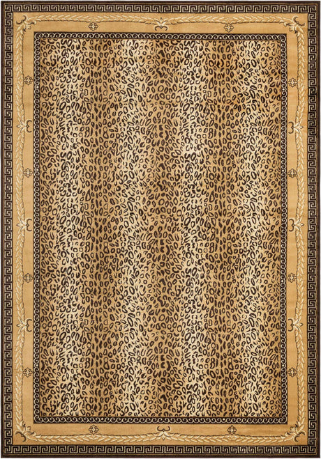 Brown 10' x 14' 1 Wildlife Rectangle Area Rug Animal Print Safari Jungle Inspired Carpet for Unique Modern Interior Design for Sale at Rug Engine