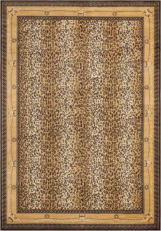 Brown 10' x 14' 1 Wildlife Rectangle Area Rug Animal Print Safari Jungle Inspired Carpet for Unique Modern Interior Design for Sale at Rug Engine