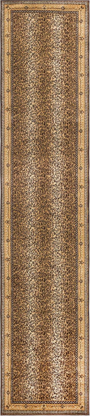 Brown 2' 7 x 12' Wildlife Runner Area Rug Animal Print Safari Jungle Inspired Carpet for Unique Modern Interior Design for Sale at Rug Engine