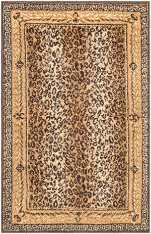 Brown 2' x 3' 1 Wildlife Rectangle Area Rug Animal Print Safari Jungle Inspired Carpet for Unique Modern Interior Design for Sale at Rug Engine
