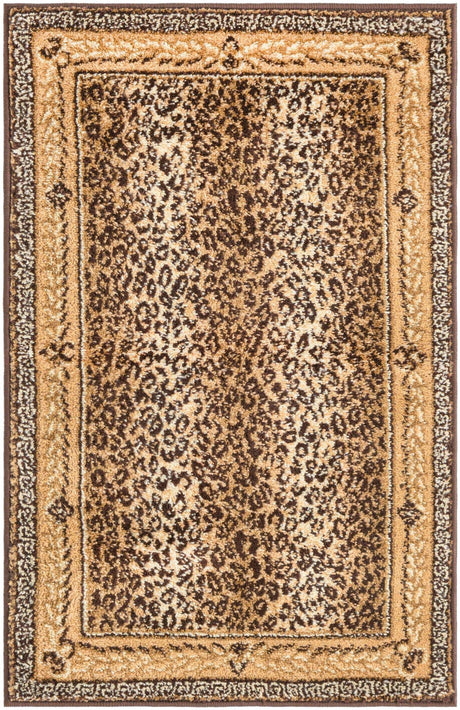 Brown 2' x 3' 1 Wildlife Rectangle Area Rug Animal Print Safari Jungle Inspired Carpet for Unique Modern Interior Design for Sale at Rug Engine