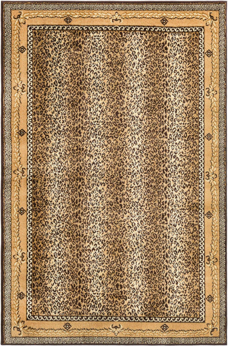 Brown 4' 1 x 6' 1 Wildlife Rectangle Area Rug Animal Print Safari Jungle Inspired Carpet for Unique Modern Interior Design for Sale at Rug Engine