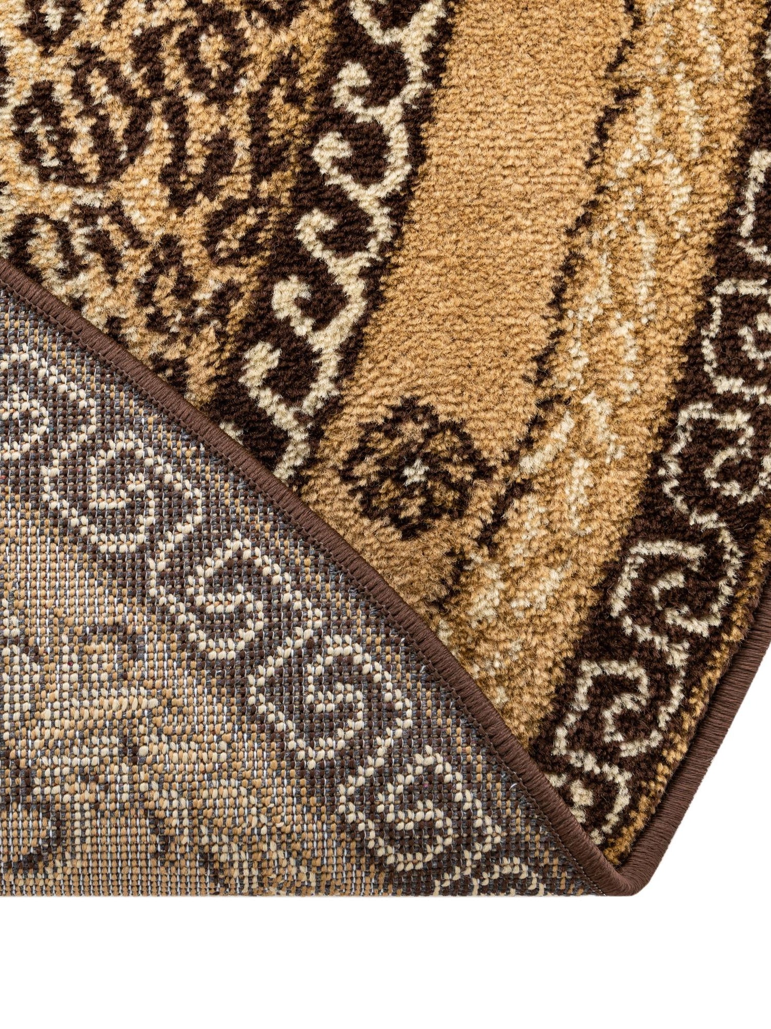 Brown 12' x 12' Wildlife Round Area Rug Animal Print Safari Jungle Inspired Carpet for Unique Modern Interior Design for Sale at Rug Engine