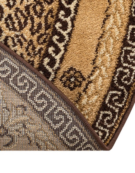 Brown 12' x 12' Wildlife Round Area Rug Animal Print Safari Jungle Inspired Carpet for Unique Modern Interior Design for Sale at Rug Engine