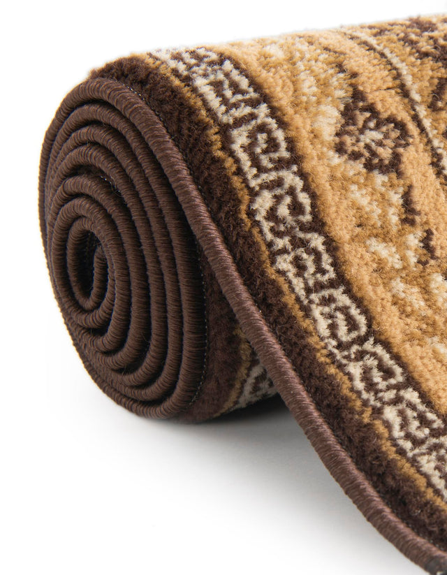 Brown 10' x 10' Wildlife Round Area Rug Animal Print Safari Jungle Inspired Carpet for Unique Modern Interior Design for Sale at Rug Engine