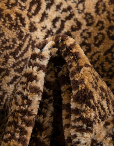 Brown 10' x 14' 1 Wildlife Rectangle Area Rug Animal Print Safari Jungle Inspired Carpet for Unique Modern Interior Design for Sale at Rug Engine