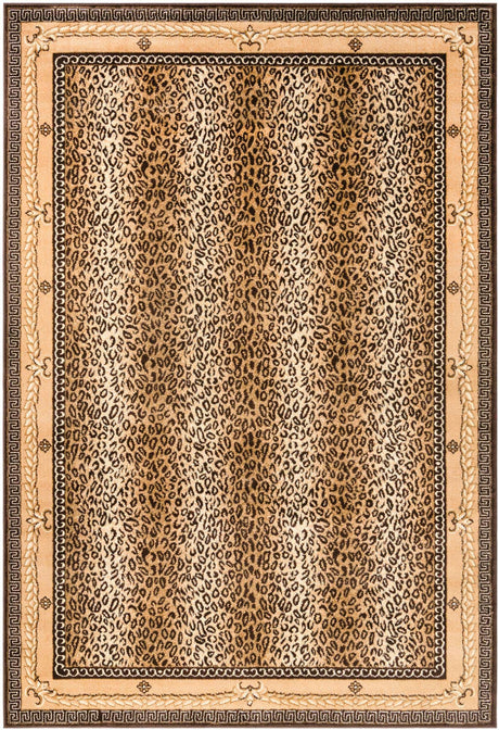 Brown 7' 1 x 10' Wildlife Rectangle Area Rug Animal Print Safari Jungle Inspired Carpet for Unique Modern Interior Design for Sale at Rug Engine