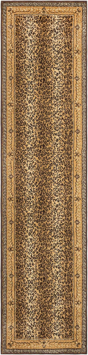 Brown 2' x 8' Wildlife Runner Area Rug Animal Print Safari Jungle Inspired Carpet for Unique Modern Interior Design for Sale at Rug Engine