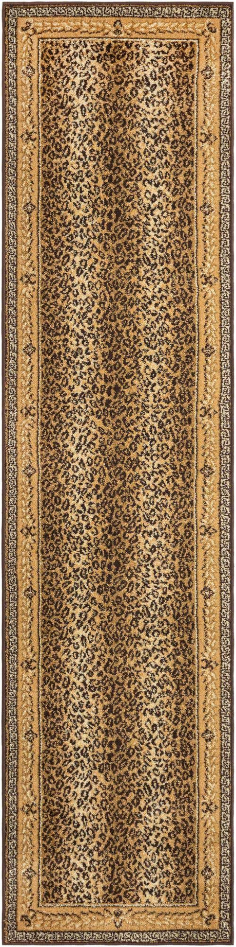 Brown 2' x 8' Wildlife Runner Area Rug Animal Print Safari Jungle Inspired Carpet for Unique Modern Interior Design for Sale at Rug Engine