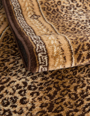 Brown 12' x 12' Wildlife Square Area Rug Animal Print Safari Jungle Inspired Carpet for Unique Modern Interior Design for Sale at Rug Engine